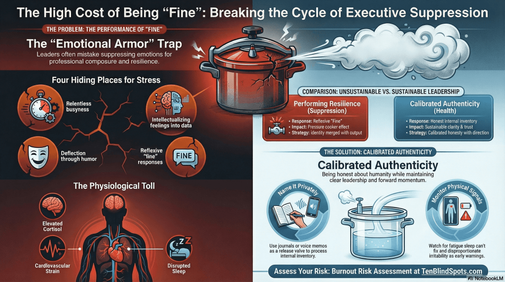 The Cost of Being "Fine": How Leaders Suppress Emotions (and Why It Backfires) Infographic