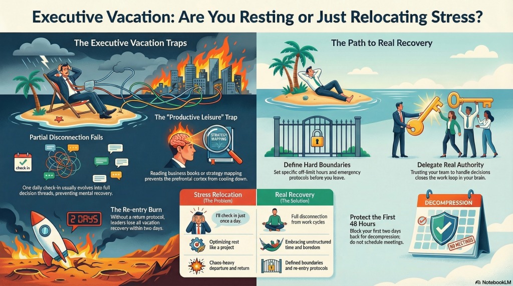 Executive Vacation: Are You Resting or Just Relocating Stress Infographic