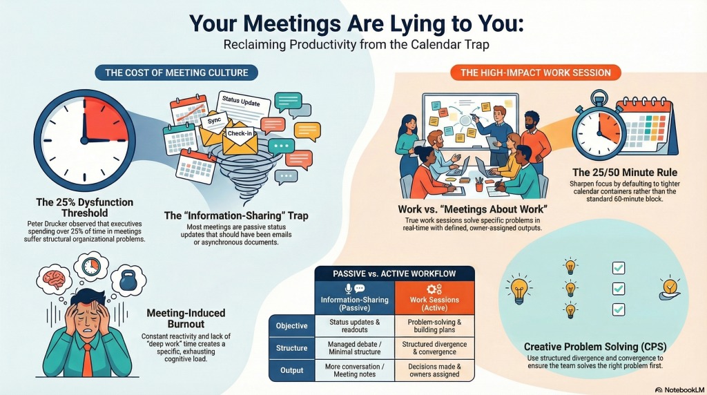 Your Meetings Are Lying to You: Reclaiming Productivity from the Calendar Trap Infographic